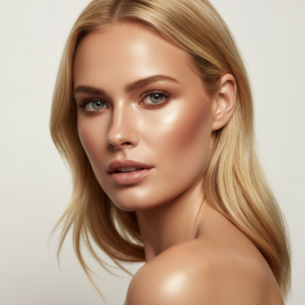 Mulher com beleza natural e harmonizada